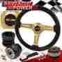 86-98 Wheelcombo-4742-542-a2 Miragepower2008 For Rx7 Black Wood Steering Wheel Quick Release Hub Extend Horn Button