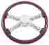 88129 Upc Peterbilt Kenworth 18 Wood Steering Wheel With 3d Chrome Skulls