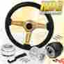 89-98 Wheelcombo-4617-929-n9 Hdg Performance Fits Maxima Black Gold Wood Steering Wheel Extend Quick Release Hub Jdm