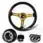3-sw-111-4851-349050 90-93 Racing Gear For 88-91 Civic Crx Integra 345mm Dark Wood Grain Steering Wheel Hub Kit