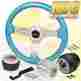 90-97 Wheelcombo-6195-485-v6 Hdg Performance Fits Accord 3 Spoke Sky Blue Steering Wheel Adapter Hub Gray Release