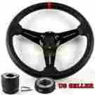 Knockoffparts0123619 94-01 Kno For Acura Integra 350mm Red Color Pvc Black Steering Wheel Hub Adapter Kit Horn-cf-leather-metal-aluminum-rs-70mm-hot-rod