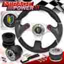 94-01 Wheelcombo-6435-549-v8 Miragepower2008 Fits Integra Cf Pcv Leather Nos Steering Wheel Hub Black Release Wakaba