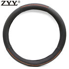 A80010-571815bw-02 Universal Black Leather Wood Grain Sport Steering Wheel Cover