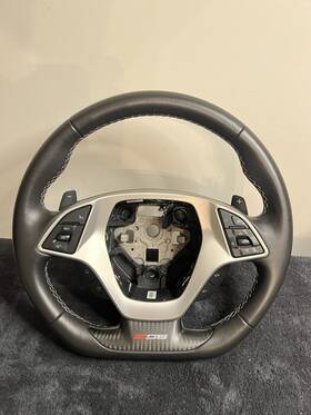 84805023 Acdelco 2015-2019 C7 Z06 Corvette Automatic D-shaped Steering Wheel Oem White Stitching