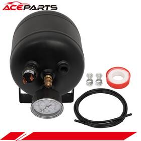 A162056pt01 Aceparts Air Tank Gauge And Switch 0.5 Gal Steel 5 Port For Ride Suspension Train Horn