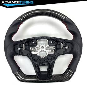 Adv-sw-fcs20-cfpfl-rd Advancetuning Fits 20-24 Focus And Escape Cf Perforated Leather Steering Wheel With Red Stitching