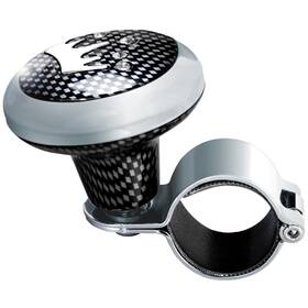 Al202392 Aicars Car Steering Wheel Spinner Knob With Abs Head Metal Ring Carbon Fiber