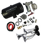 Aircompressorhorn8686 Carmocarshop Loud Triple Trumpet Air Horn Kit With 686494035027