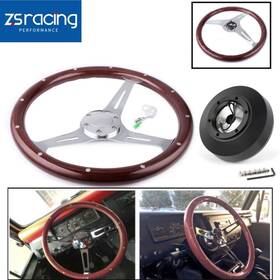Stw015-b Annx Qr048 For 92-97 Ford F150/f250/ranger 15in Wood Steering Wheel 161h Short Hub Adapter