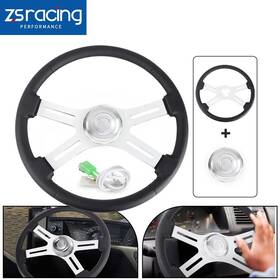 Stw072 Annx 18 Inch Truck Steering Wheel Chrome 4 Spoke For Freightliner/kenworth/peterbilt/volvo