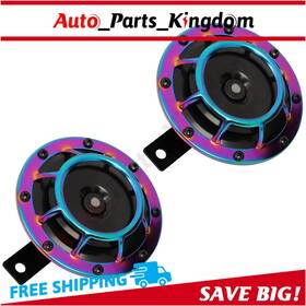 10881051 Apk 115db 2 Purple Compact Disc Electric Horn For Car Van Truck Boat Yacht 12v 125mm