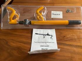 6009l Arsn Steering Wheel Lock Heavy Duty Twin Hook Yellow/black Module G2