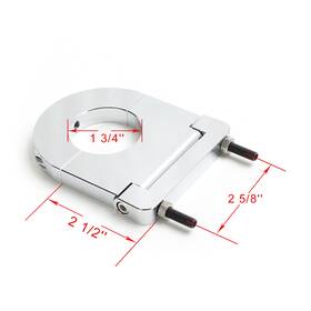Car-scd-175250-chr-213 Atvutvparts Chrome Universal Street Rod 1 3/4 Inch Steering Column Drop Bracket 2 1/2 Aluminum