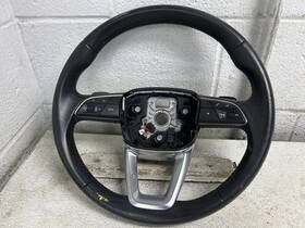 235.au1720 Audi 2020 Q7 Black Leather Silver Trim Steering Wheel Oem