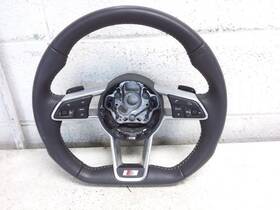 235.au1k21 Audi 2021 Tt Black Leather Steering Wheel With Control Flat Bottom
