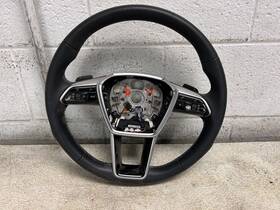 235.au1r23 Audi 2023 A7 Black Leather Steering Wheel Heated With Paddle Shifter Oem