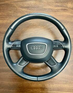 4h0419091ba Audi 16-18 A8 D4 4-spoke Heated Black Leather Steering Wheel 4h0419091 Set Oem