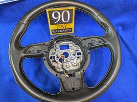 616421230d Audi Oem Bare 13-18 S6 S7 Steering Wheel Black With White Stitch