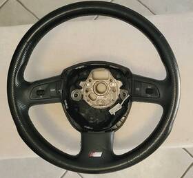 62037000a Audi 2004-2008 A4 S4 S-line Steering Wheel 3 Spoke Perforated Leather Used Oem