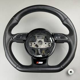 8k0419091cp Audi 13-16 Q5 8r S Line Steering Wheel Tiptronic Flat Bottom Black Leather Oem