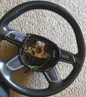 Audi 8r0419091bddb6 Black Leather Steering Wheel For A3 A4 A5 Q5 8u0124b Genuine