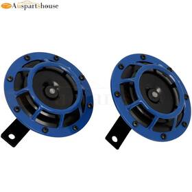 10002788 Auspartshouse Blue Grill-mount Car Horns Universal For Suv Truck Yacht 115db Dc 12v/24v