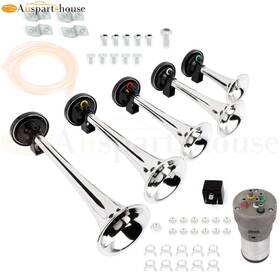 10002794 Auspartshouse 5 Trumpet Electric Musical Air Horn For Car Truck 12v /24v Dc Quick Release