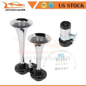 Autopartsclub2018 Ap10809601c 12v 150db Dual Trumpet Air Horn Compressor Kit For Train Car Busses And Boats