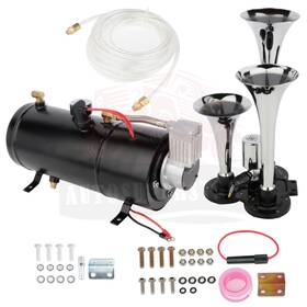 10410175 Autosuperstar Loud Trumpet Train Air Horn Kit 0.8gal And 12v 150 Psi Compressor System