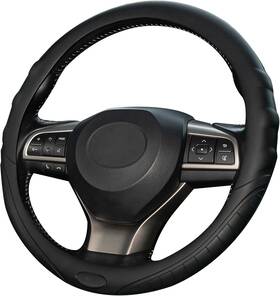006414 Autoxbert Universal Silicone Steering Wheel Cover Auto Car Black2