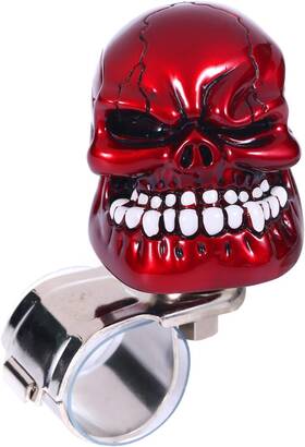 Sp-601-c Bashineng Skull Steering Wheel Spinner Knob Turning Driving Suicide Power Handle Red