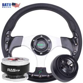 Qr030-bk-us Batu Qr034 Stw018 13 Inch Racing Steering Wheel 174h Hub Adapter Quick Release For Dodge Chevrolet Gm