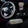 Bcas-m-3-wite Tzarrot Bling Car Accessories Set For Women Steering 691198270537
