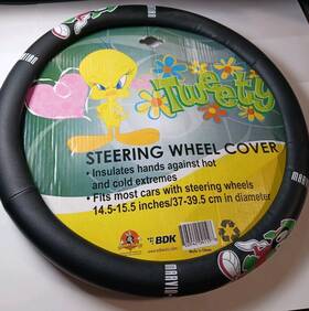 Bdk Auto 826942041198 Marvin The Martian Steering Wheel Cover Looney Tunes 14.5 15.5 Inch New