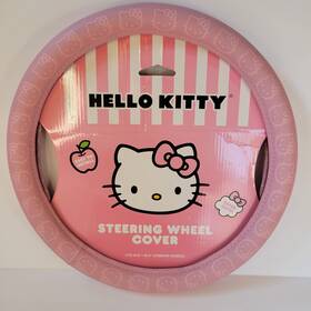 Bdk Usa Inc. 826942164897 Official Sanrio Hello Kitty Faces Heads Soft Light Pink Steering Wheel Cover