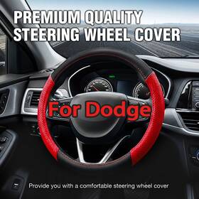 Bestautoparts-8 278991583912 For 2009-2012 Dodge Ram 1500 2500 3500- Leather Wrap Steering Wheel Cover