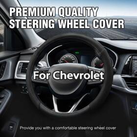 Fxp251219-275412419298 Bestautoparts-8 Steering Wheel Cover Genuine Leather For Chevy Silverado 1500 2500 Hd