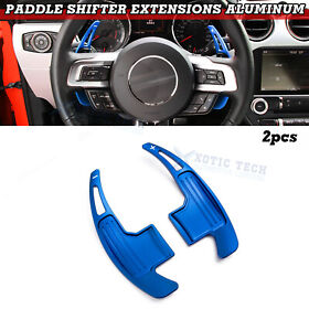 Sp02b Blue Aluminum Steering Wheel Paddle Shifter Extensions For Ford Mustang 2015-up