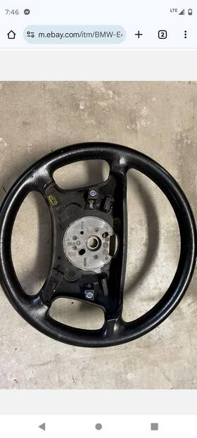 32-34-1-092-040 Bmw E46 4 Spoke Steering Wheel Black Leather Oem