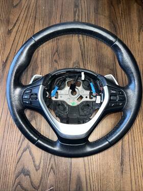 3230684756 Bmw 12-18 328i F30 Steering Wheel Leather W Paddle Shift Multifunction Switch