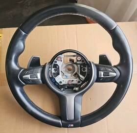 32307847456 Bmw 14-18 F15 X3 X4 X5 X6 M Sport Leather Steering Wheel With Paddle Shift Oem