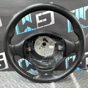 32342228975 Bmw Oem 1996-2002 E36 Z3 M Steering Wheel Black Leather 87k Miles 3 Spoke