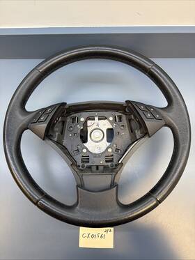 6078894 Bmw E60/e61 5 Series Black Leather Steering Wheel Oem