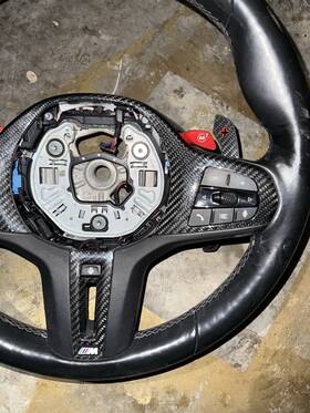 9026107 Bmw 21-23 M3 M4 Competition G80 G82 Steering Wheel Carbon Fiber 4600 Miles Oem