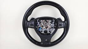 A1617962800 Bmw 2011-2013 F10 550 535 5 Series Steering Wheel Black Leather W Shifters Oem