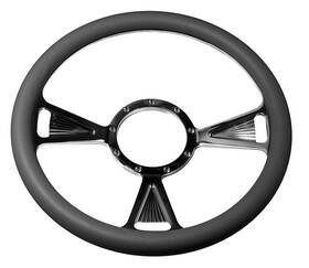 S82007h Bous Performance S82006h 14 Inch Billet Steering Wheel Black Leather Half Wrap 9 Hole