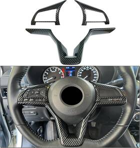 Branded 742723548918 Carbon Fiber Steering Wheel Interior Decoration Cover Trim