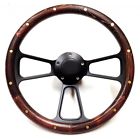 1099frp-pl Brass Steering Wood Wheel Black Pine Horn Button Real Billet