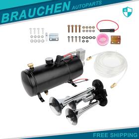 Br108086au01 Brauchen-autoparts 3 Trumpet 150 Psi For Car Truck Train Air Horn Kit Compressor Full System